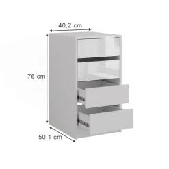 Kommode Sherry Weiß/Weiß Hochglanz 40.2 x 76 cm Vicco