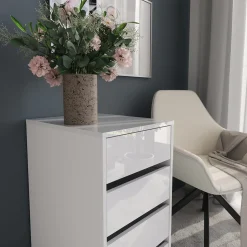 Kommode Sherry Weiß/Weiß Hochglanz 40.2 x 76 cm Vicco