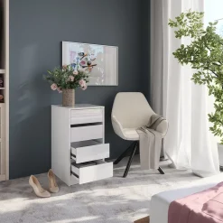 Kommode Sherry Weiß/Weiß Hochglanz 40.2 x 76 cm Vicco