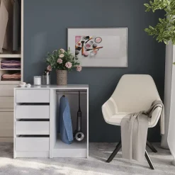 Kommode Sherry Weiß/Weiß Hochglanz 80.2 x 76 cm 2 Teile Vicco