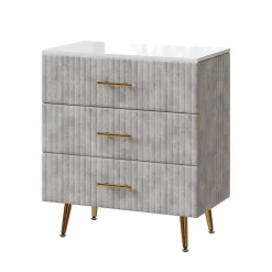 Kommode Velia Grau 70 x 78.5 cm mit 3 Schubladen Vicco