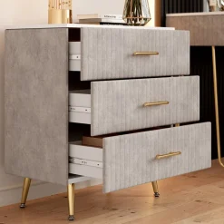 Kommode Velia Grau 70 x 78.5 cm mit 3 Schubladen Vicco