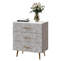 Kommode Velia Grau 70 x 78.5 cm mit 3 Schubladen Vicco