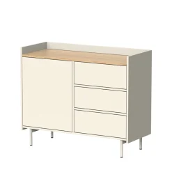 Kommode Velina Creme 100 x 82 cm mit 3 Schubladen und 1 Tür Vicco