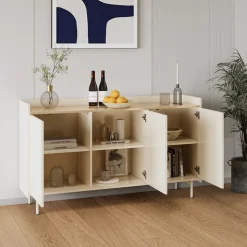 Kommode Velina Creme 140 x 82 cm mit 6 Fächern Vicco
