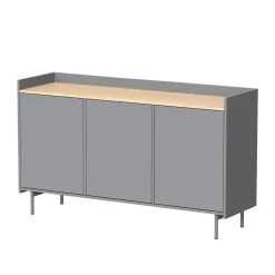 Kommode Velina Grau 140 x 82 cm mit 6 Fächern Vicco