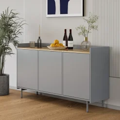 Kommode Velina Grau 140 x 82 cm mit 6 Fächern Vicco