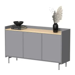 Kommode Velina Grau 140 x 82 cm mit 6 Fächern Vicco