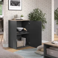 Kommode Wido Anthrazit 50 x 80 cm mit Regal Vicco