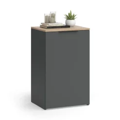 Kommode Wido Anthrazit 50 x 80 cm mit Regal Vicco