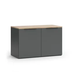 Kommode Wido Anthrazit 80 x 50 cm mit 2 Türen Vicco