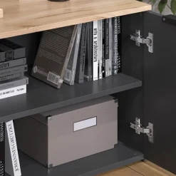 Kommode Wido Anthrazit 80 x 50 cm mit 2 Türen Vicco