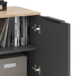 Kommode Wido Anthrazit 80 x 50 cm mit 2 Türen Vicco