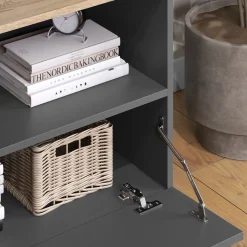 Kommode Wido Anthrazit/Sonoma 80 x 50 cm mit 1 geschlossenem Fach Vicco