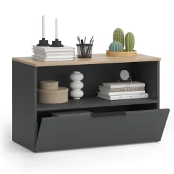 Kommode Wido Anthrazit/Sonoma 80 x 50 cm mit 1 geschlossenem Fach Vicco