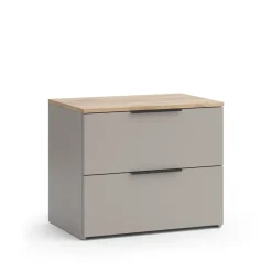 Kommode Wido Greige 60 x 50 cm mit 2 Schubladen Vicco
