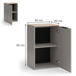 Kommode Wido Greige 50 x 80 cm mit Regal Vicco