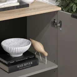 Kommode Wido Greige 50 x 80 cm mit Regal Vicco