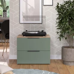 Kommode Wido Grün 60 x 50 cm mit 2 Schubladen Vicco