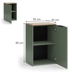 Kommode Wido Grün 50 x 80 cm mit Regal Vicco