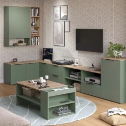 Kommode Wido Grün 50 x 80 cm mit Regal Vicco