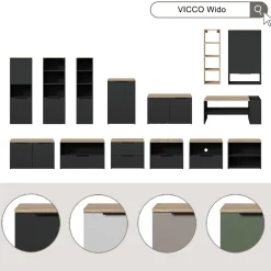 Kommode Wido Grün 50 x 80 cm mit Regal Vicco