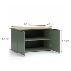 Kommode Wido Grün 80 x 50 cm mit 2 Türen Vicco