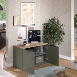 Kommode Wido Grün 80 x 50 cm mit 2 Türen Vicco