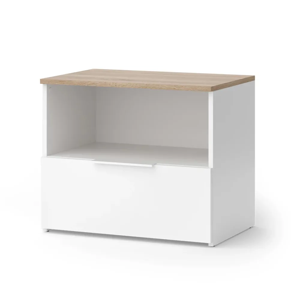 Kommode Wido Weiß/Sonoma 60 x 50 cm mit klappe Vicco