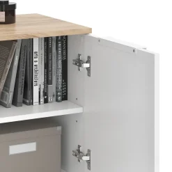 Kommode Wido Weiß/Sonoma 80 x 50 cm mit 2 Türen Vicco