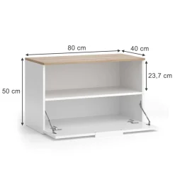 Kommode Wido Weiß/Sonoma 80 x 50 cm mit 1 geschlossenem Fach Vicco