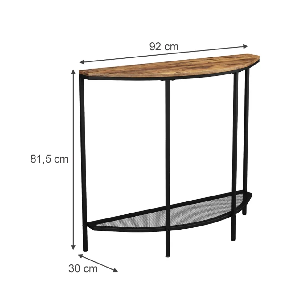 Konsolentisch Fyrk Eiche rustikal 92 x 81.5 cm mit offener Ablage Vicco