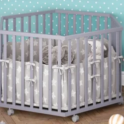 Laufgitter Estrella Grau 128 x 110 cm 6 Ecken Vitalispa