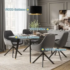 Loungesessel Eleganza Anthrazit 2er Set Vicco