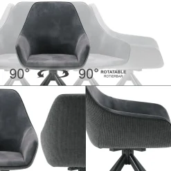 Loungesessel Eleganza Anthrazit 2er Set Vicco