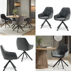 Loungesessel Eleganza Anthrazit 2er Set Vicco