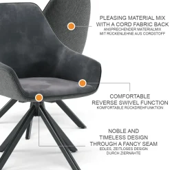 Loungesessel Eleganza Anthrazit 2er Set Vicco