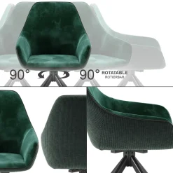 Loungesessel Eleganza Dunkelgrün 2er Set Vicco