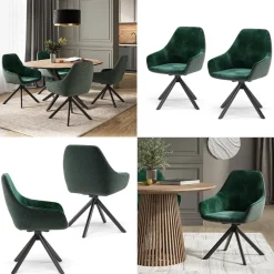 Loungesessel Eleganza Dunkelgrün 2er Set Vicco