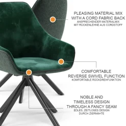 Loungesessel Eleganza Dunkelgrün 2er Set Vicco