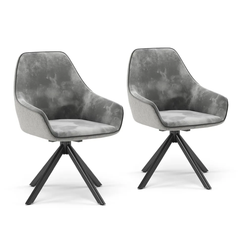 Loungesessel Eleganza Hellgrau 2er Set Vicco