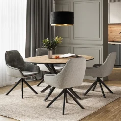 Loungesessel Eleganza Hellgrau 2er Set Vicco