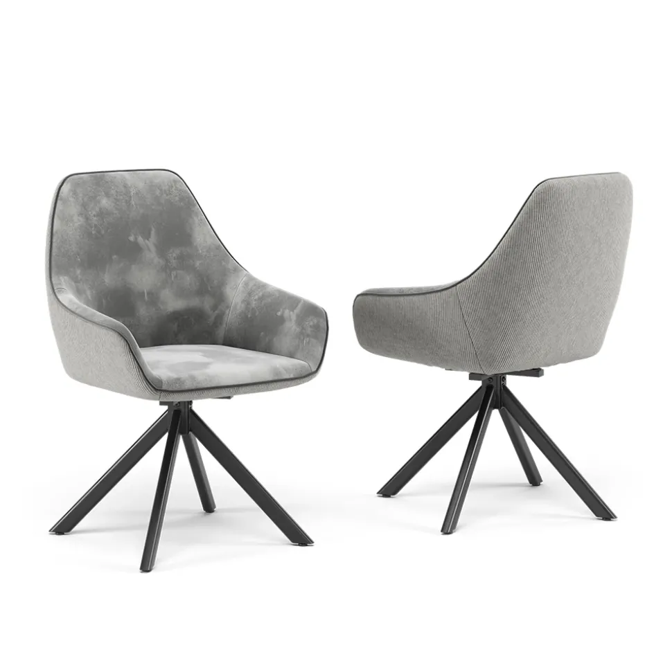 Loungesessel Eleganza Hellgrau 2er Set Vicco