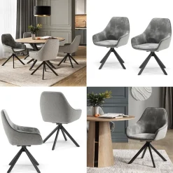 Loungesessel Eleganza Hellgrau 2er Set Vicco