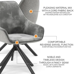 Loungesessel Eleganza Hellgrau 2er Set Vicco