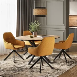 Loungesessel Eleganza Senfgelb 2er Set Vicco