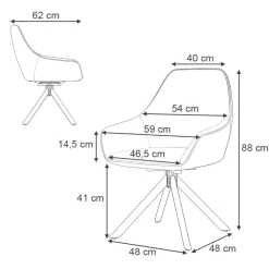 Loungesessel Eleganza Senfgelb 2er Set Vicco