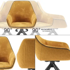 Loungesessel Eleganza Senfgelb 2er Set Vicco