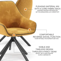 Loungesessel Eleganza Senfgelb 2er Set Vicco