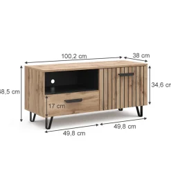 Lowboard Amber Braun 100.2 x 48.5 cm mit Schublade und Tür Vicco